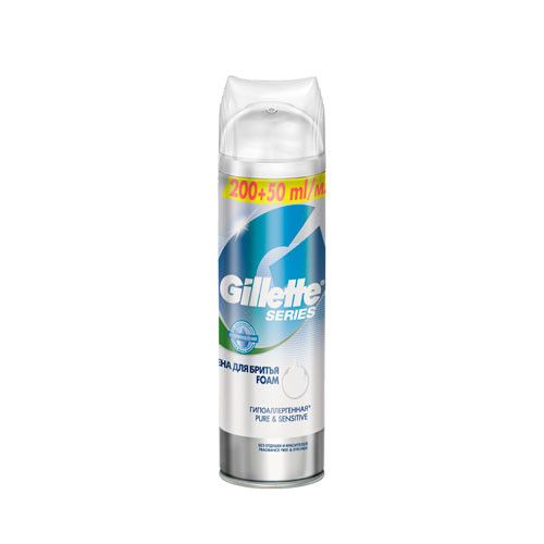 Gillette Series pure & sensitive «Гипоаллергенная» Пена для бритья 250 мл