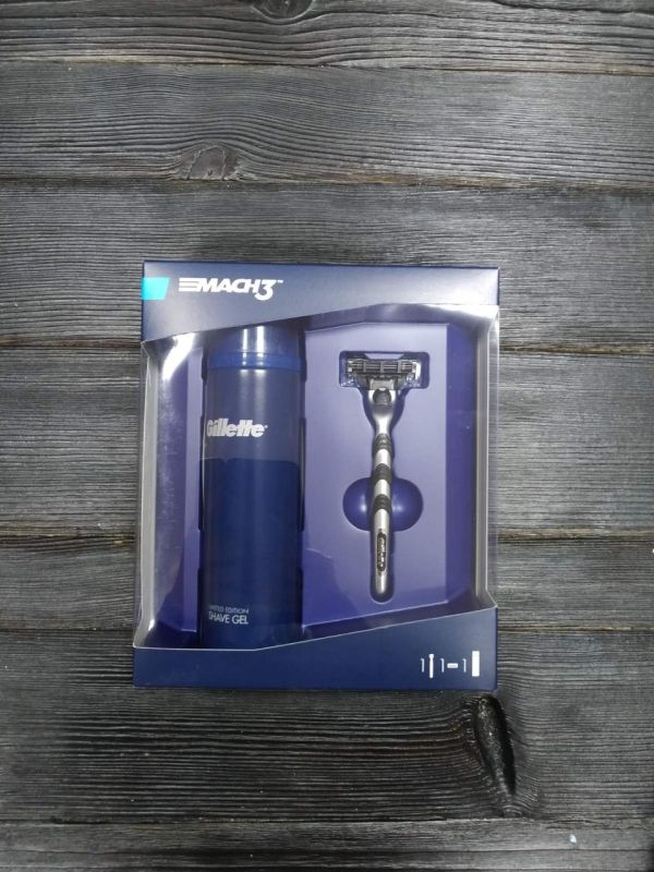 Подарочный набор Gillette Mach3 бритва + гель для бритья 200 мл