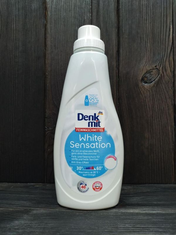 DenkMit гель для стирки белого белья 1л на 40 стирок