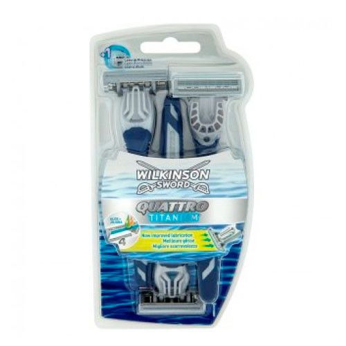 Wilkinson Sword Quattro 4 Titanium одноразовый мужской станок 3 шт