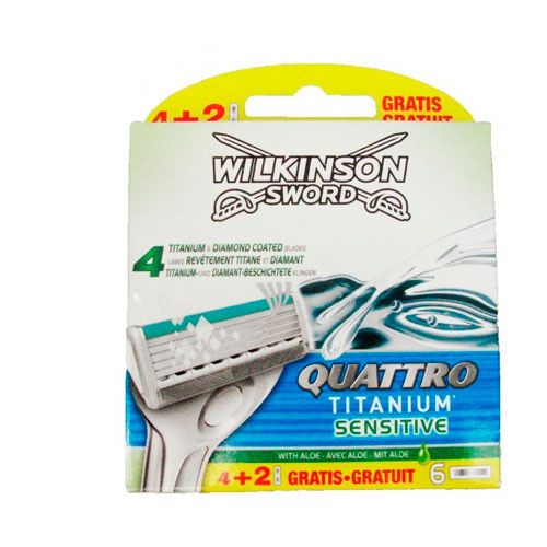 Wilkinson Sword Quattro Titanium Sensitive (6 шт.) Змінні картриджі