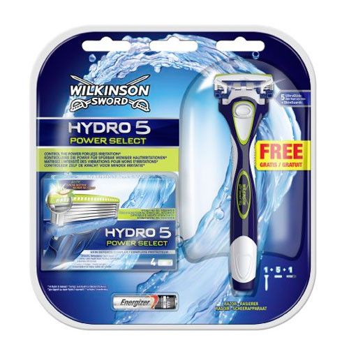 Wilkinson Sword Hydro 5 Power Select верстат для гоління з 1 змінним картриджем+Змінні касети 4 шт+Батарейка