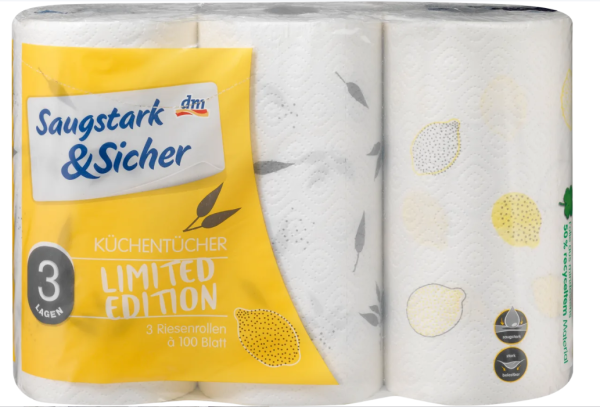 DenkMit Кухонные полотенца 3-х слойные (3х100 листов), 3 шт. в упаковке