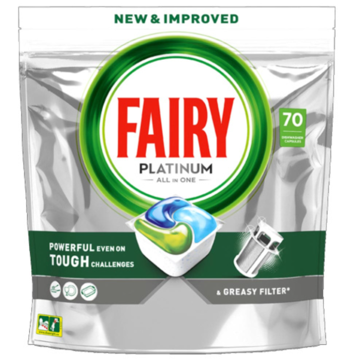 Fairy Platinum капсули для посудомийки All in One 70 шт