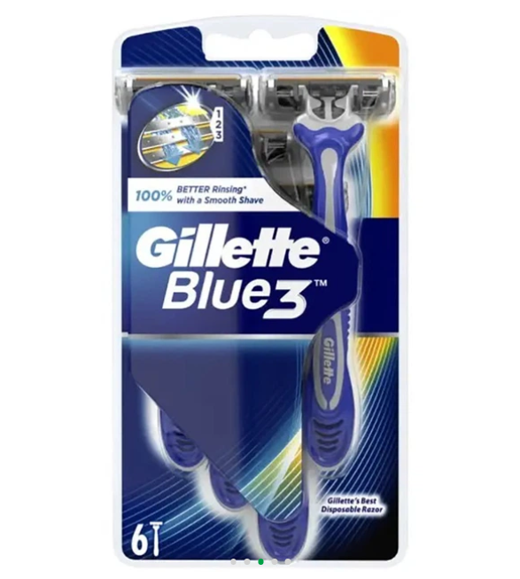 Gillette Blue 3 (6) одноразові чоловічі станки для гоління.
