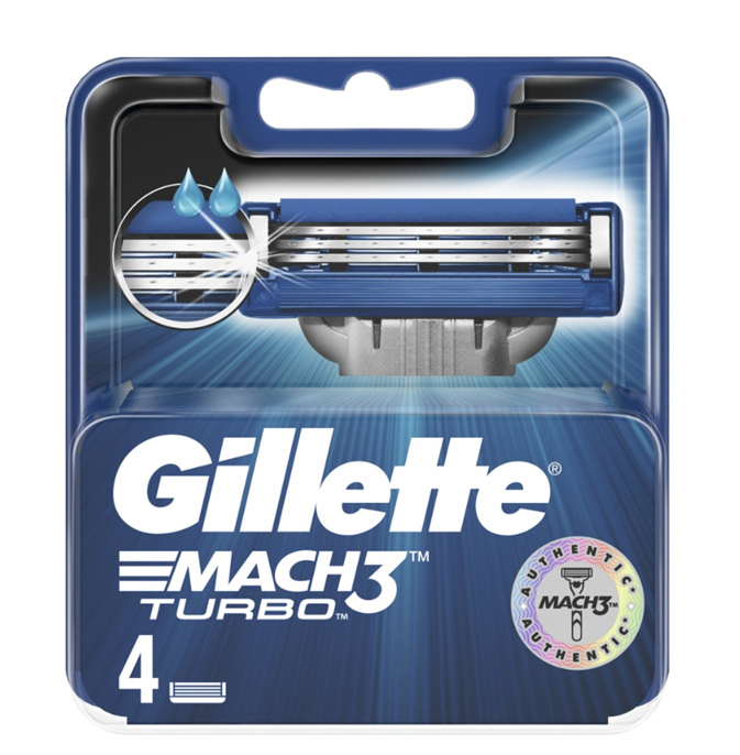 Gillette Mach3 Turbo змінні касети для гоління 4 шт