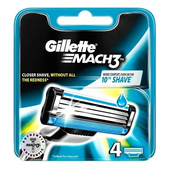 Gillette Mach3 змінні касети для гоління 4 шт