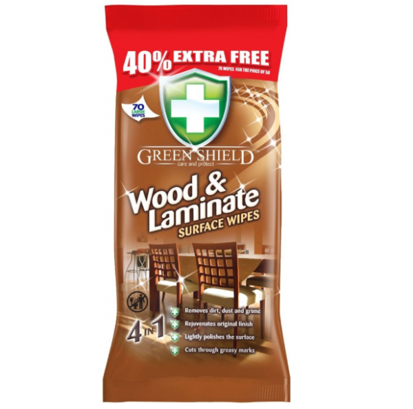 Green Shield салфетки для дерева и ламината 70шт