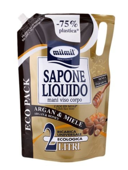MilMil жидкое мыло  мед и масло Аргана 2л
