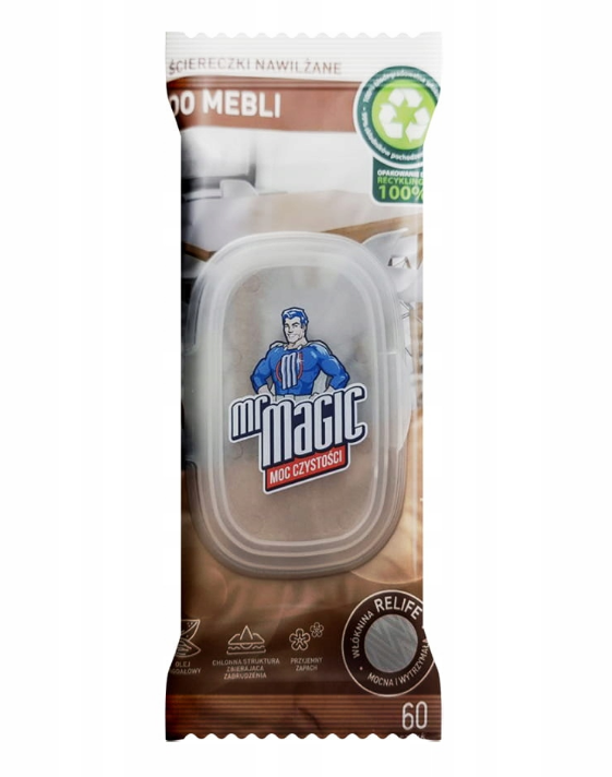 Mr Magic Влажные салфетки для мебели. 60 шт