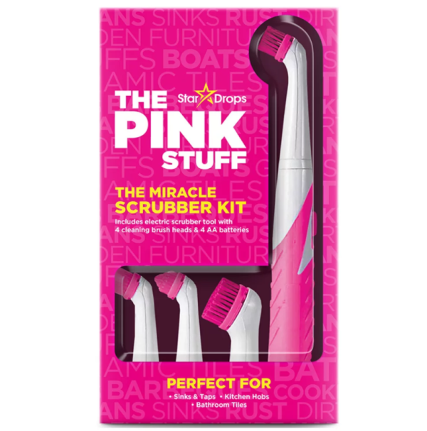 Набір Pink Stuff Miracle Scrubber Kit – щітки з батарейним живленням та 4 насадок