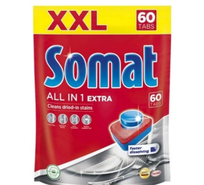 Таблетки для посудомийних машин SOMAT All In 1 ЕКСТРА, 60 шт