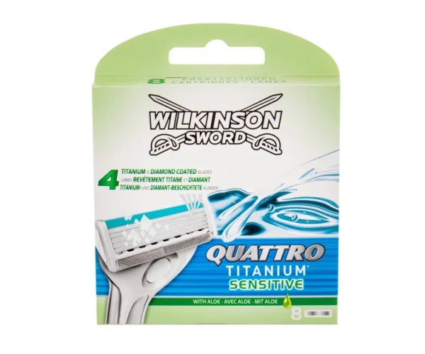 Wilkinson Sword Quattro Titanium Sensitive (8 шт.) сменные картриджи