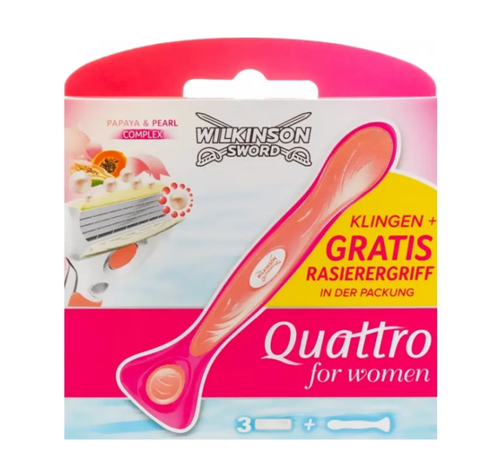 Wilkinson Sword жіночий верстат + 3 запаски Quattro Refill for Woman
