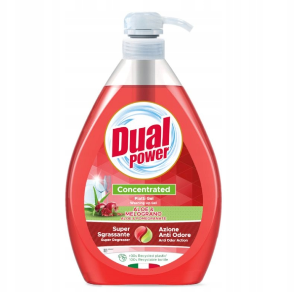 Средство для мытья посуды Dual Power Алое + гранат 1л