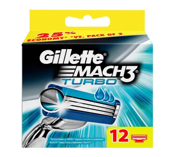 Змінні касети для гоління Gillette Mach3 Turbo 12шт
