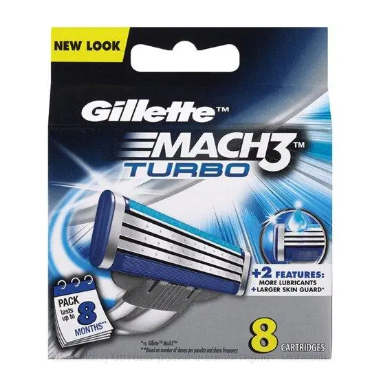 Змінні касети для гоління Gillette Mach3 Turbo 8 шт