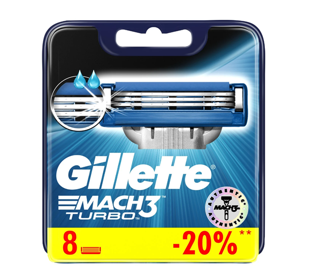 Змінні касети для гоління Gillette Mach3 Turbo 8 шт